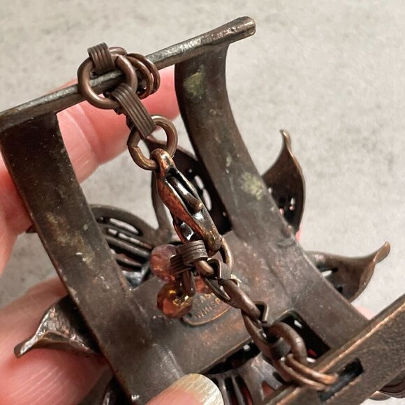 Seasonal Whispers RARE Multi-Color Crystal Pave Flower Cast Metal Cuff Bracelet - Picture 6 of 8